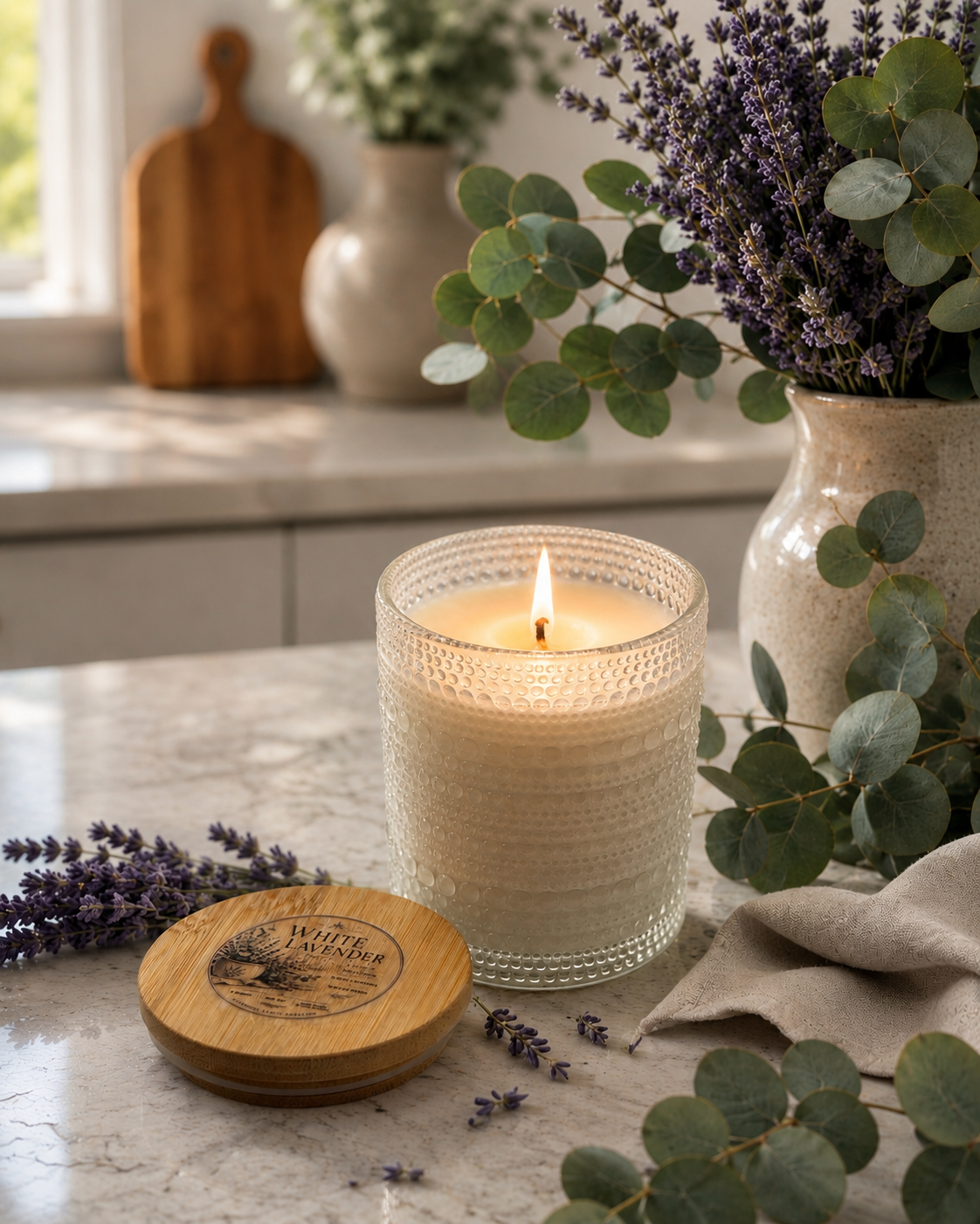 White Lavender, Soy Candle, 8 oz